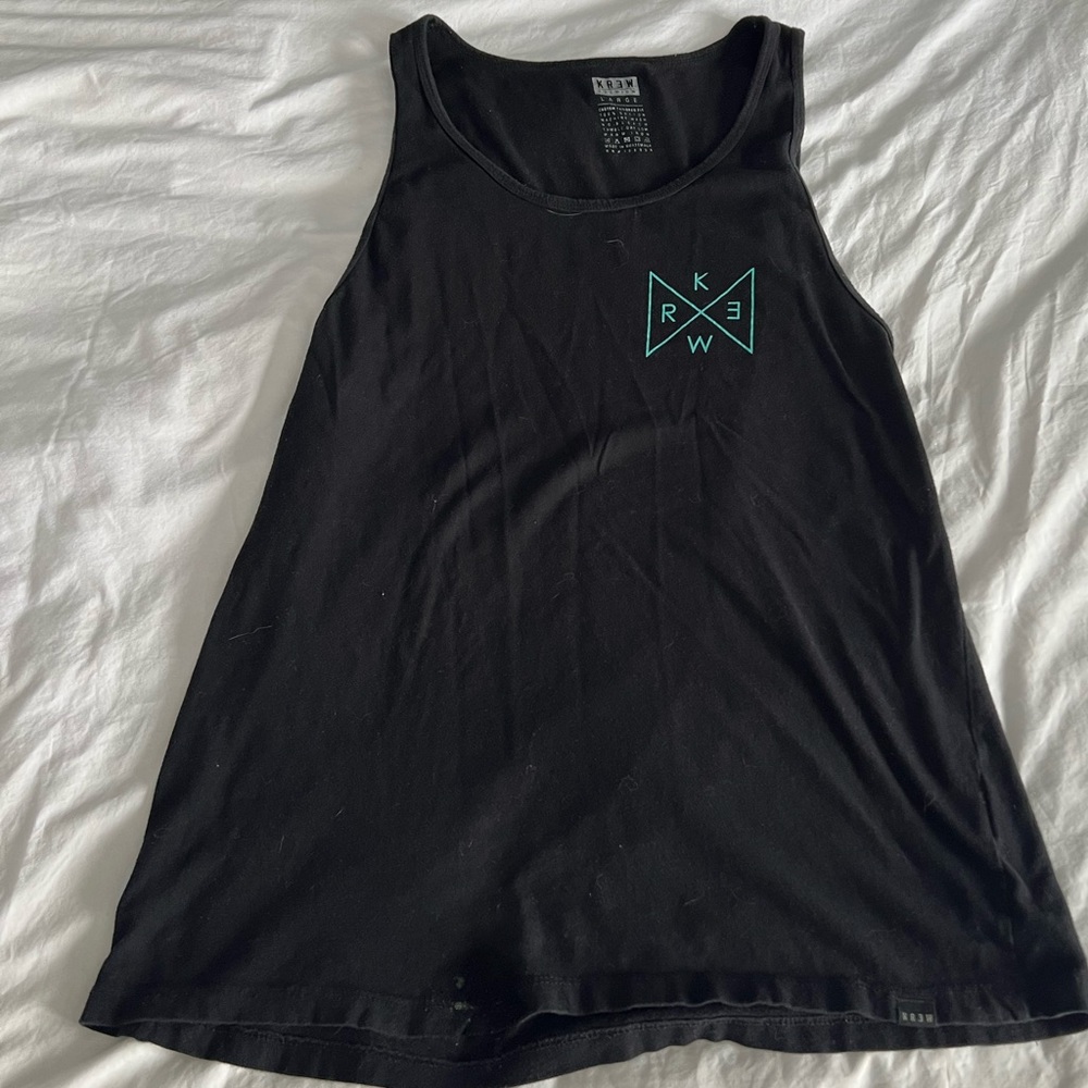 KR3W Black Tank Top with Teal Logo